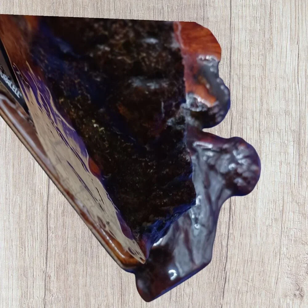 Quartz Unique Handcrafted Burl Wood Slab Rustic Table Clock With Intricate Desig
